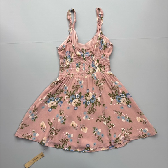 Reformation Size 12 Elyse Floral Mini Dress Smocked Waist Cottagecore Fairy - Picture 13 of 16